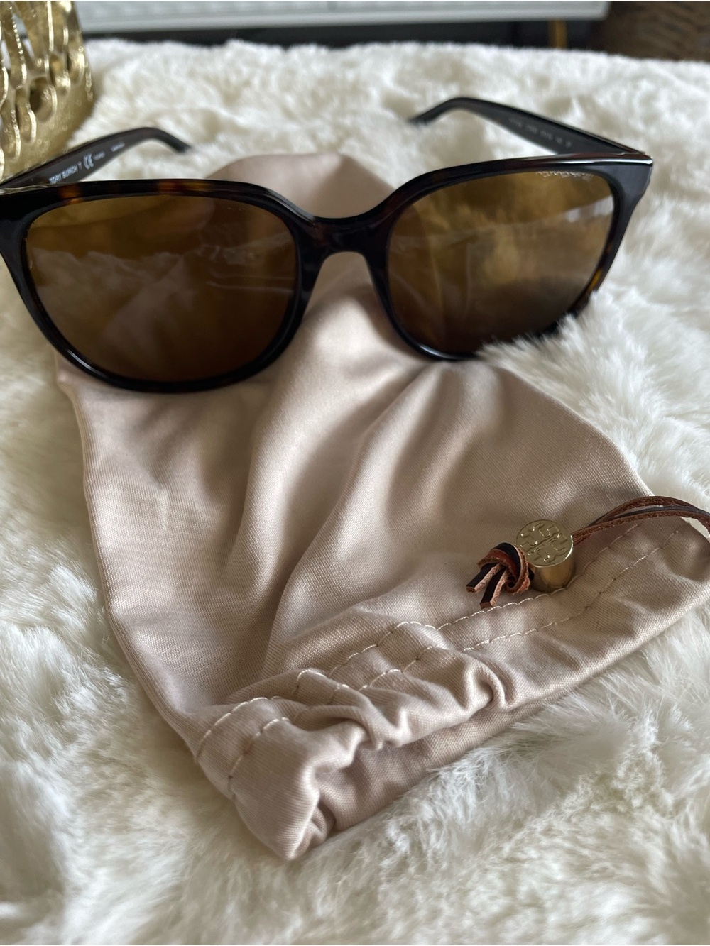 Tory Burch Tortoiseshell Sunglasses with Brown Lenses